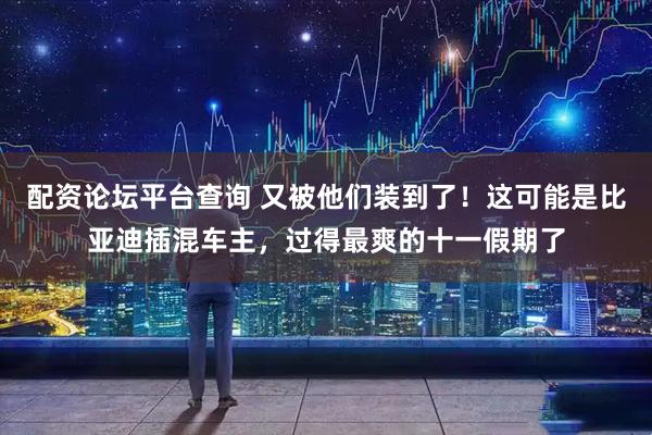 配资论坛平台查询 又被他们装到了！这可能是比亚迪插混车主，过得最爽的十一假期了